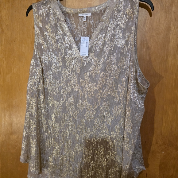 Maurices Tops - Maurices Gold and Cream Sleeveless Blouse